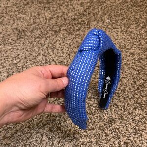 Brianna Cannon Blue Tweed Top Knot Headband